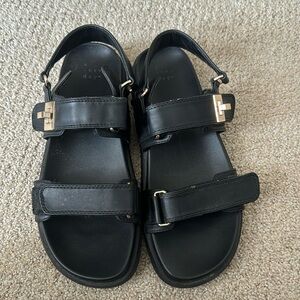 A new day black Velcro sandals